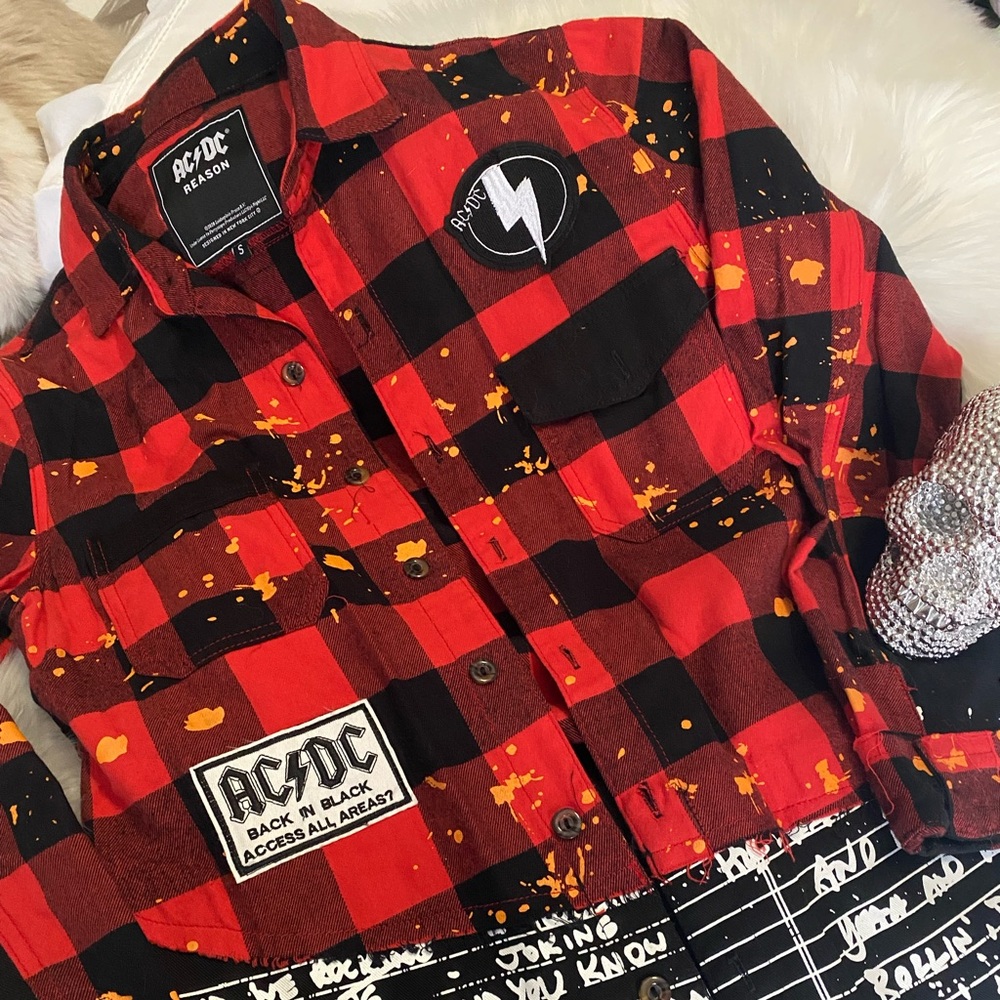 AC/DC-For those about to Rock Reason Tour patchwork flannel